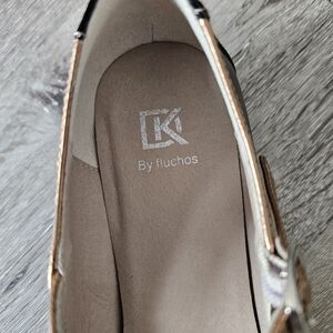 Two-Tone Black and Rose Gold Loafer Heel